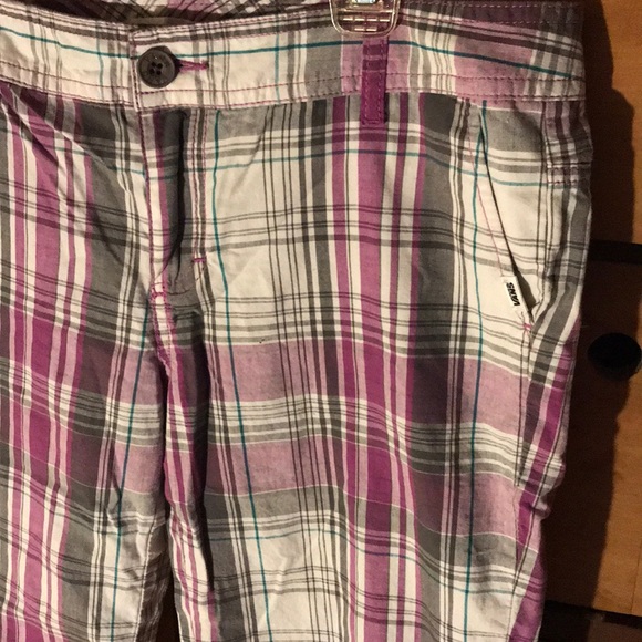 VANS Purple Checked Striped Shorts SZ 9 - Picture 2 of 6